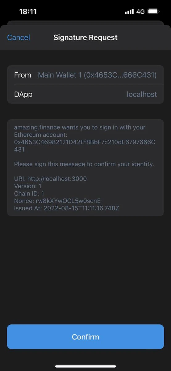 TrustWallet Message - Signing